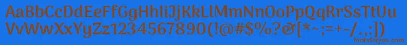 ArimamaduraiExtrabold Font – Brown Fonts on Blue Background