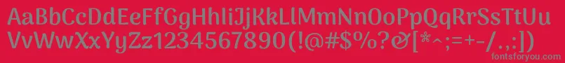 Fonte ArimamaduraiExtrabold – fontes cinzas em um fundo vermelho