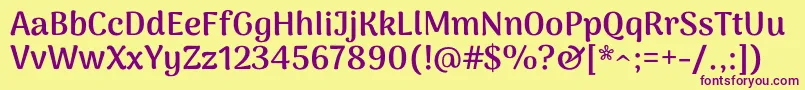 ArimamaduraiExtrabold Font – Purple Fonts on Yellow Background