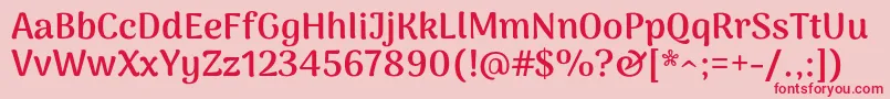 フォントArimamaduraiExtrabold – ピンクの背景に赤い文字