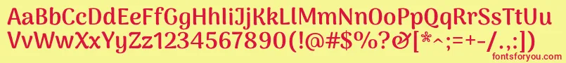 フォントArimamaduraiExtrabold – 赤い文字の黄色い背景