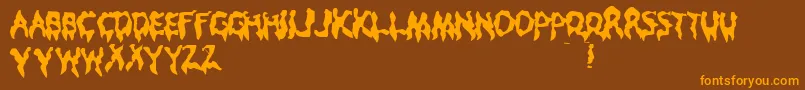 DroopyPoopy Font – Orange Fonts on Brown Background
