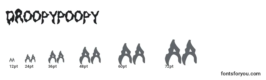 DroopyPoopy Font Sizes