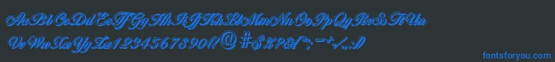 BallantinesshadowLightRegular Font – Blue Fonts on Black Background