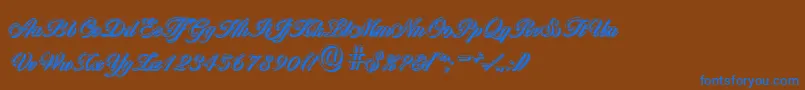 BallantinesshadowLightRegular Font – Blue Fonts on Brown Background