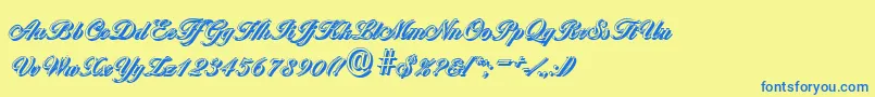 BallantinesshadowLightRegular Font – Blue Fonts on Yellow Background