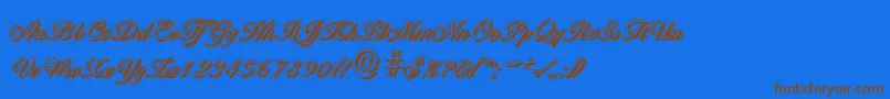 BallantinesshadowLightRegular Font – Brown Fonts on Blue Background