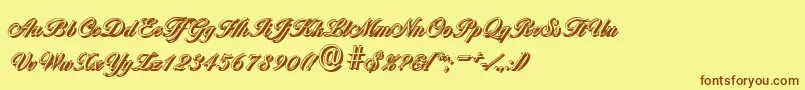 BallantinesshadowLightRegular Font – Brown Fonts on Yellow Background