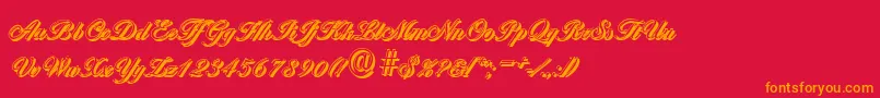 BallantinesshadowLightRegular Font – Orange Fonts on Red Background
