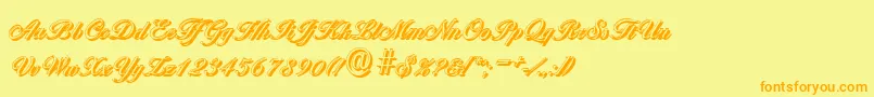 BallantinesshadowLightRegular Font – Orange Fonts on Yellow Background