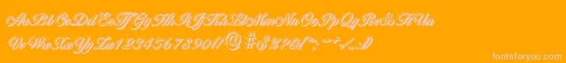 BallantinesshadowLightRegular Font – Pink Fonts on Orange Background