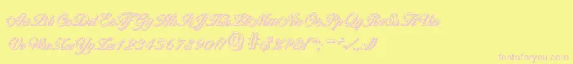 BallantinesshadowLightRegular Font – Pink Fonts on Yellow Background