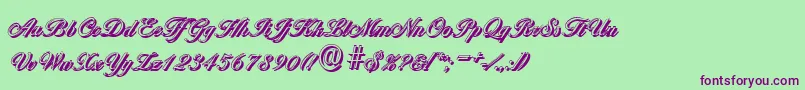 BallantinesshadowLightRegular Font – Purple Fonts on Green Background