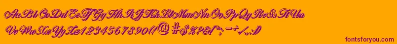 BallantinesshadowLightRegular Font – Purple Fonts on Orange Background