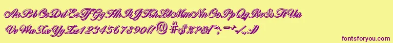 BallantinesshadowLightRegular Font – Purple Fonts on Yellow Background