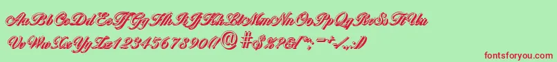 BallantinesshadowLightRegular Font – Red Fonts on Green Background