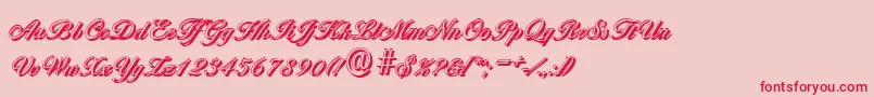 BallantinesshadowLightRegular Font – Red Fonts on Pink Background