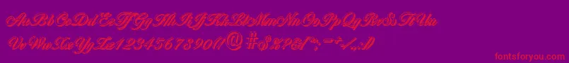 BallantinesshadowLightRegular-Schriftart – Rote Schriften auf violettem Hintergrund