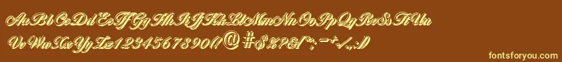 BallantinesshadowLightRegular Font – Yellow Fonts on Brown Background