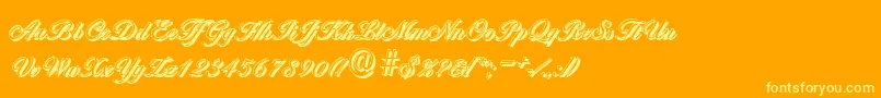 BallantinesshadowLightRegular Font – Yellow Fonts on Orange Background