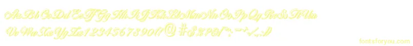 BallantinesshadowLightRegular-Schriftart – Gelbe Schriften auf weißem Hintergrund