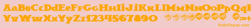 BravaNovella Font – Orange Fonts on Pink Background