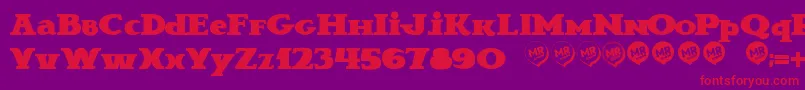 BravaNovella Font – Red Fonts on Purple Background