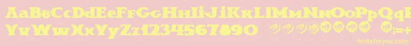 BravaNovella Font – Yellow Fonts on Pink Background