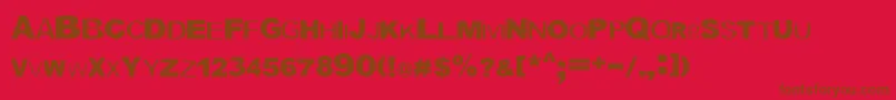 Blocbl-Schriftart – Braune Schriften auf rotem Hintergrund