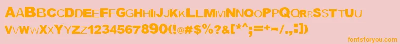 Blocbl-Schriftart – Orangefarbene Schriften auf rosa Hintergrund