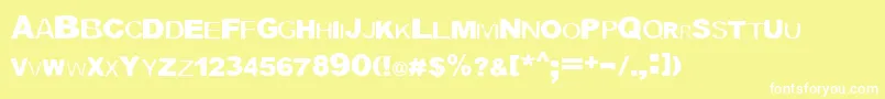 Blocbl Font – White Fonts on Yellow Background
