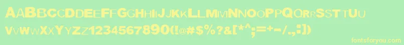 Blocbl Font – Yellow Fonts on Green Background