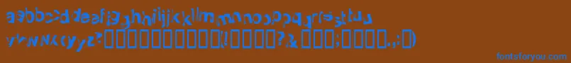 Smellvetica Font – Blue Fonts on Brown Background