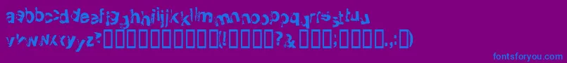 Smellvetica-fontti – siniset fontit violetilla taustalla