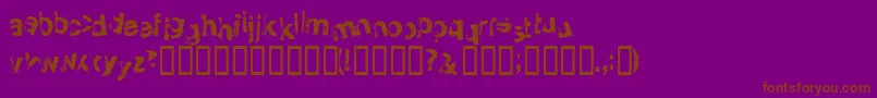 Więcej informacji o czcionce Smellvetica Czcionka Smellvetica – brązowe czcionki na fioletowym tle