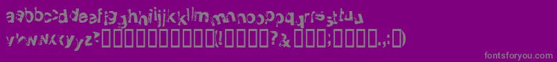 Smellvetica-fontti – harmaat kirjasimet violetilla taustalla