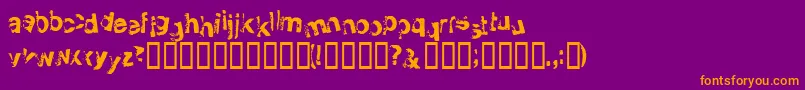 Fonte Smellvetica – fontes laranjas em um fundo violeta