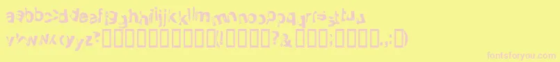Smellvetica Font – Pink Fonts on Yellow Background