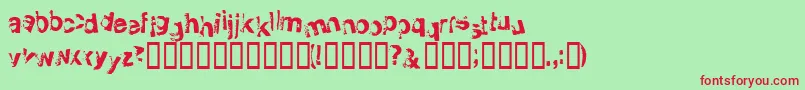 Smellvetica Font – Red Fonts on Green Background