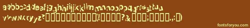 Smellvetica Font – Yellow Fonts on Brown Background