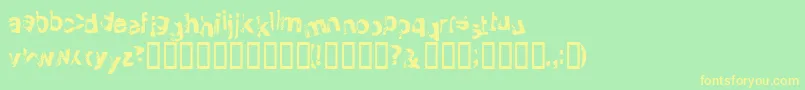 Smellvetica Font – Yellow Fonts on Green Background