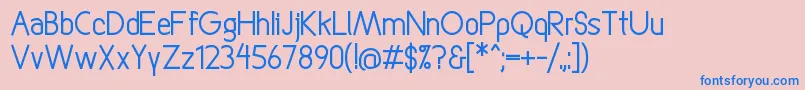 StraightforwardRegular Font – Blue Fonts on Pink Background