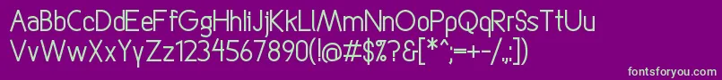StraightforwardRegular Font – Green Fonts on Purple Background