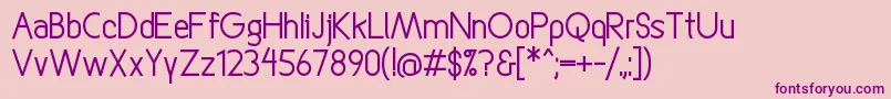 StraightforwardRegular Font – Purple Fonts on Pink Background