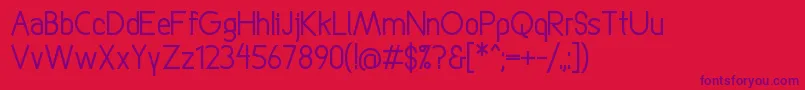 StraightforwardRegular Font – Purple Fonts on Red Background