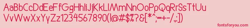 StraightforwardRegular Font – Red Fonts on Pink Background