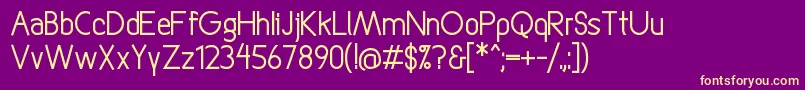 StraightforwardRegular Font – Yellow Fonts on Purple Background