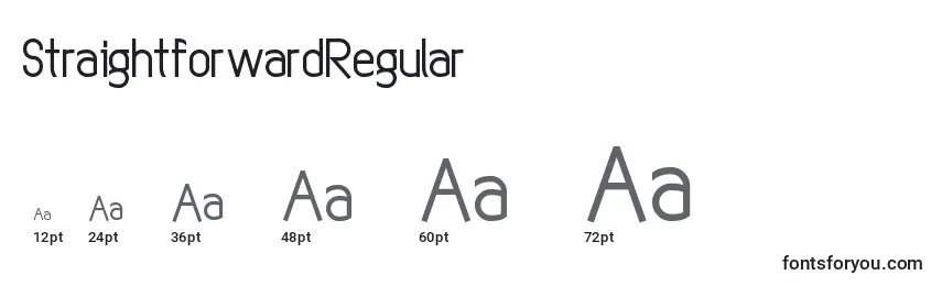 StraightforwardRegular Font Sizes