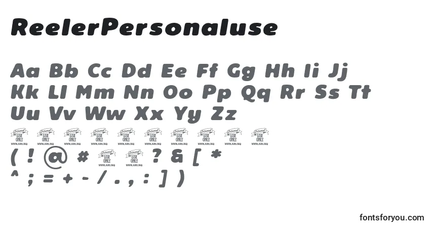 Czcionka ReelerPersonaluse – alfabet, cyfry, specjalne znaki