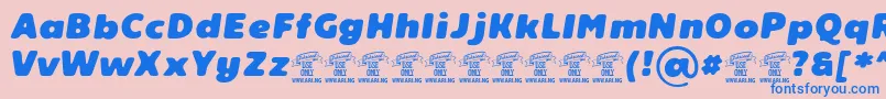 ReelerPersonaluse Font – Blue Fonts on Pink Background